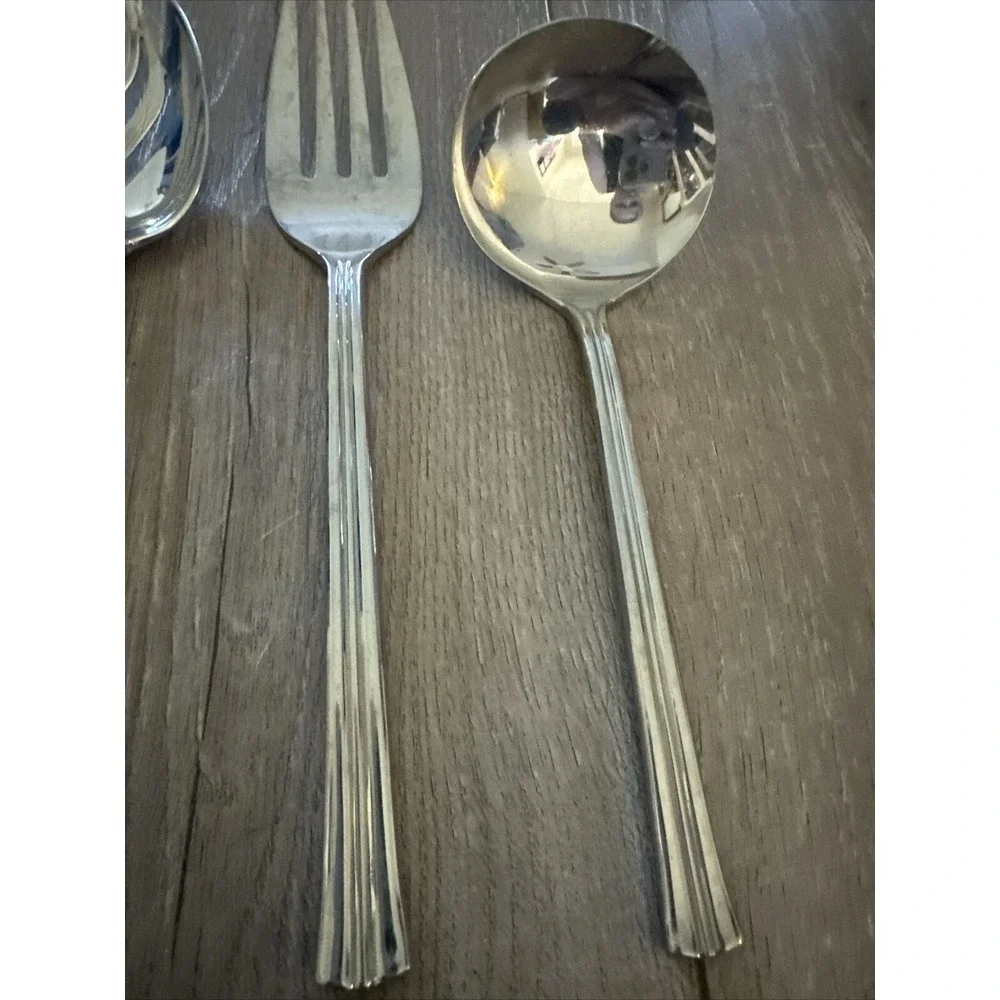 NEW MIKASA  NEWPORT‎ 4  PC HOSTESS SET -GRAVY, TABLESPOON FORK SLOTTED SPOON